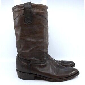 Vintage Frye Boots Mens Size 9.5 D Brown Leather Pull On Made In USA 8892